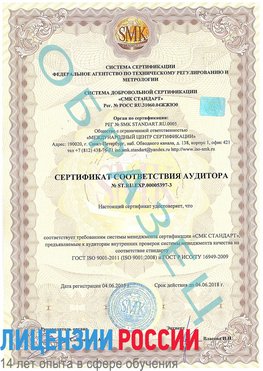 Образец сертификата соответствия аудитора №ST.RU.EXP.00005397-3 Сходня Сертификат ISO/TS 16949